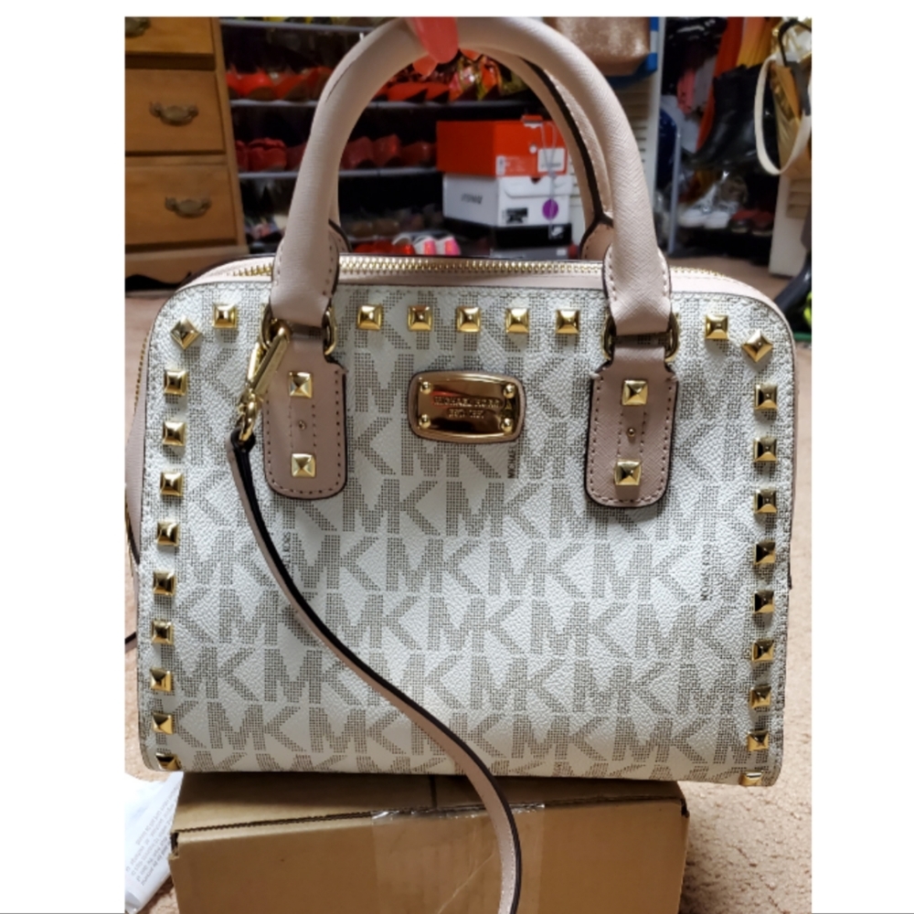 Michael Kors Sandrine studded logo handbag